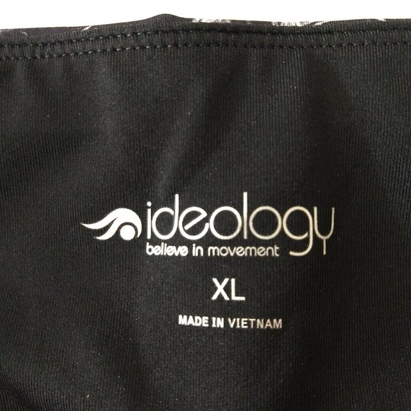 Ideology ID Women's Floral Printed Mesh Inset Ankle Leggings Black Size XL - Picture 7 of 9